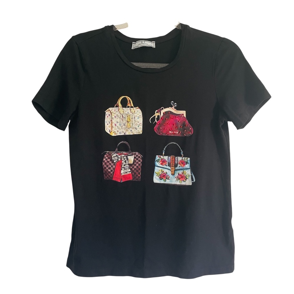 Something Pretty T-Shirt with Louis Vuitton & Miu Miu Handbags Bling Graphic - Picture 3 of 16